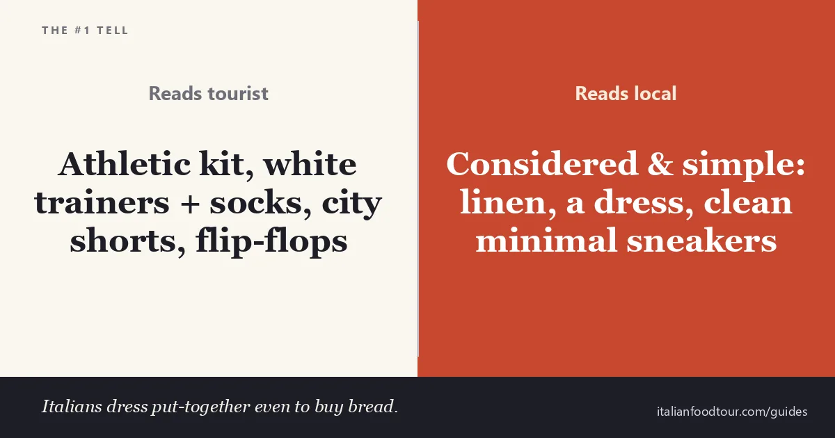 How to not look like a tourist in Italy — Italians dress considered, not in head-to-toe athletic kit
